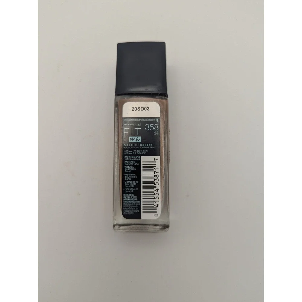 Maybelline Fit‎ Me Matte + Poreless Foundation 358 Latte Normal to Oily 1 fl oz